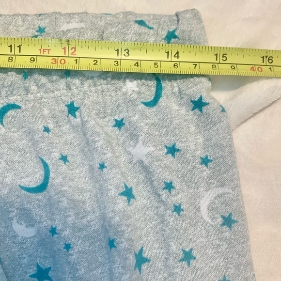 NWT Pajama Pants Large (Girls) Totally Pink Grey w/ Teal and White Moons Stars - Picture 10 of 10